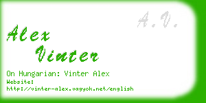 alex vinter business card